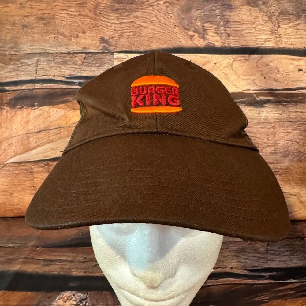 Burger King Trucker Hat Crew Adjustable Snapback Brown Orange Employee